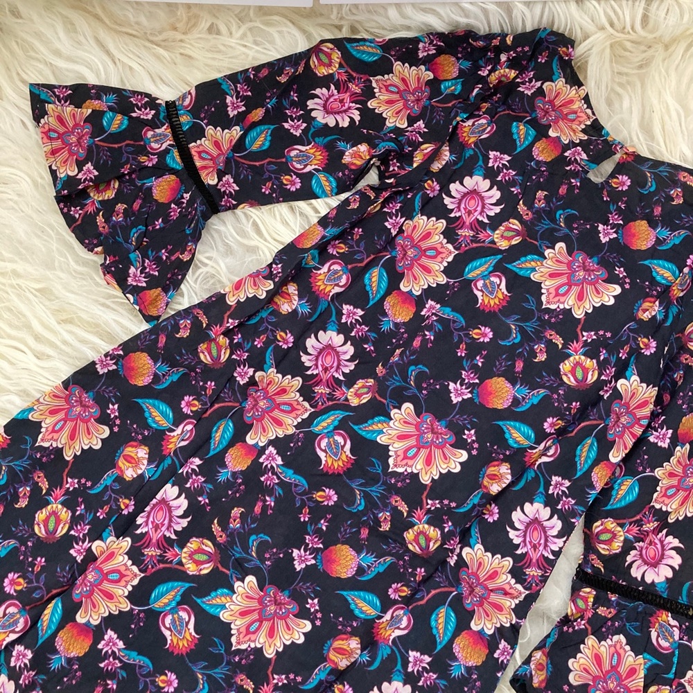 Nanette Lepore Black Floral Tatum Tunic - Picture 15 of 16